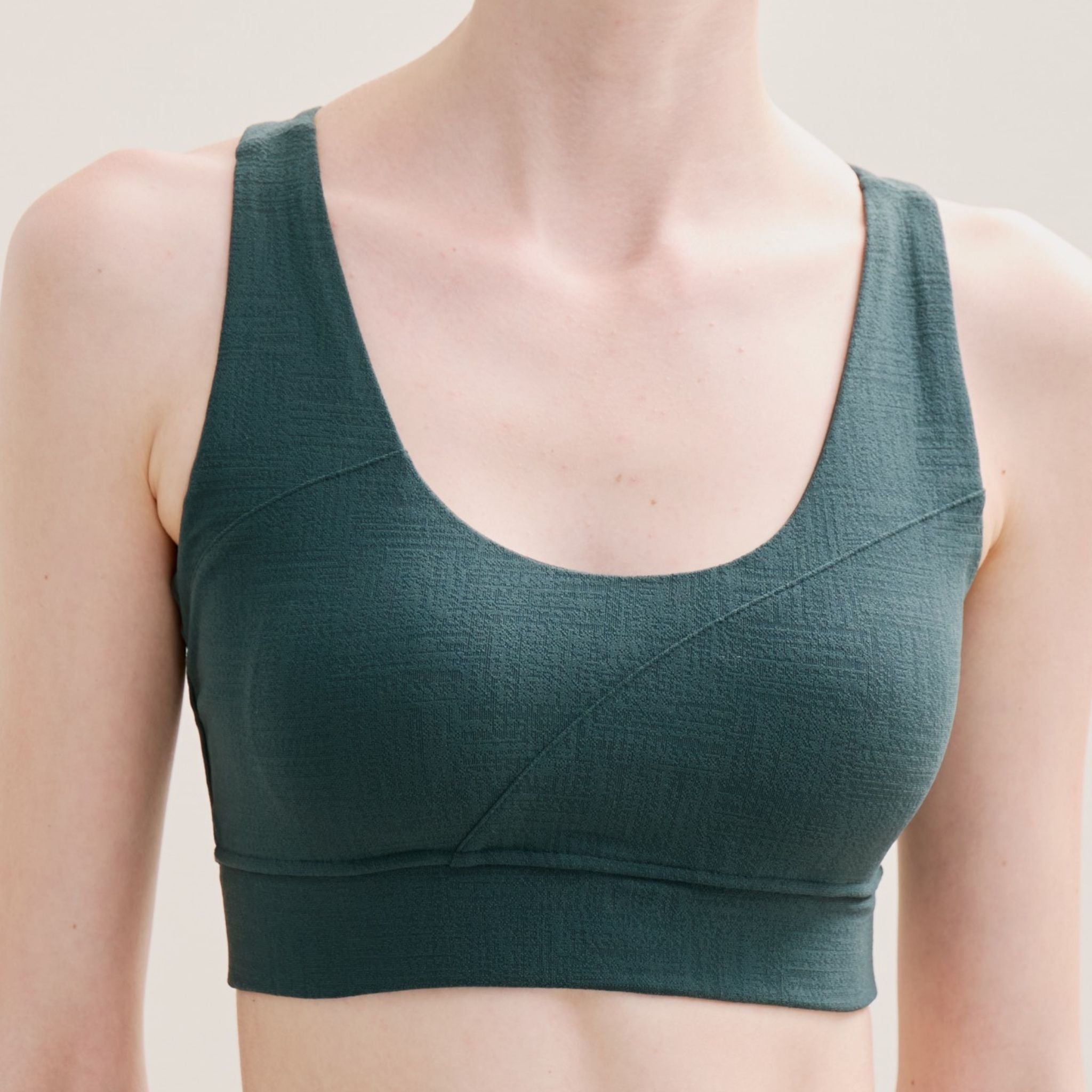 Green racer back bra – wireless cotton bralette for yoga, workouts, and everyday wear