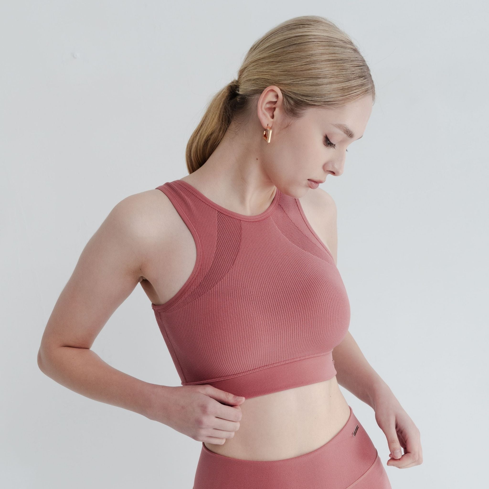 High Neck Sports Bra for flexible and supportive yoga and fitness routines