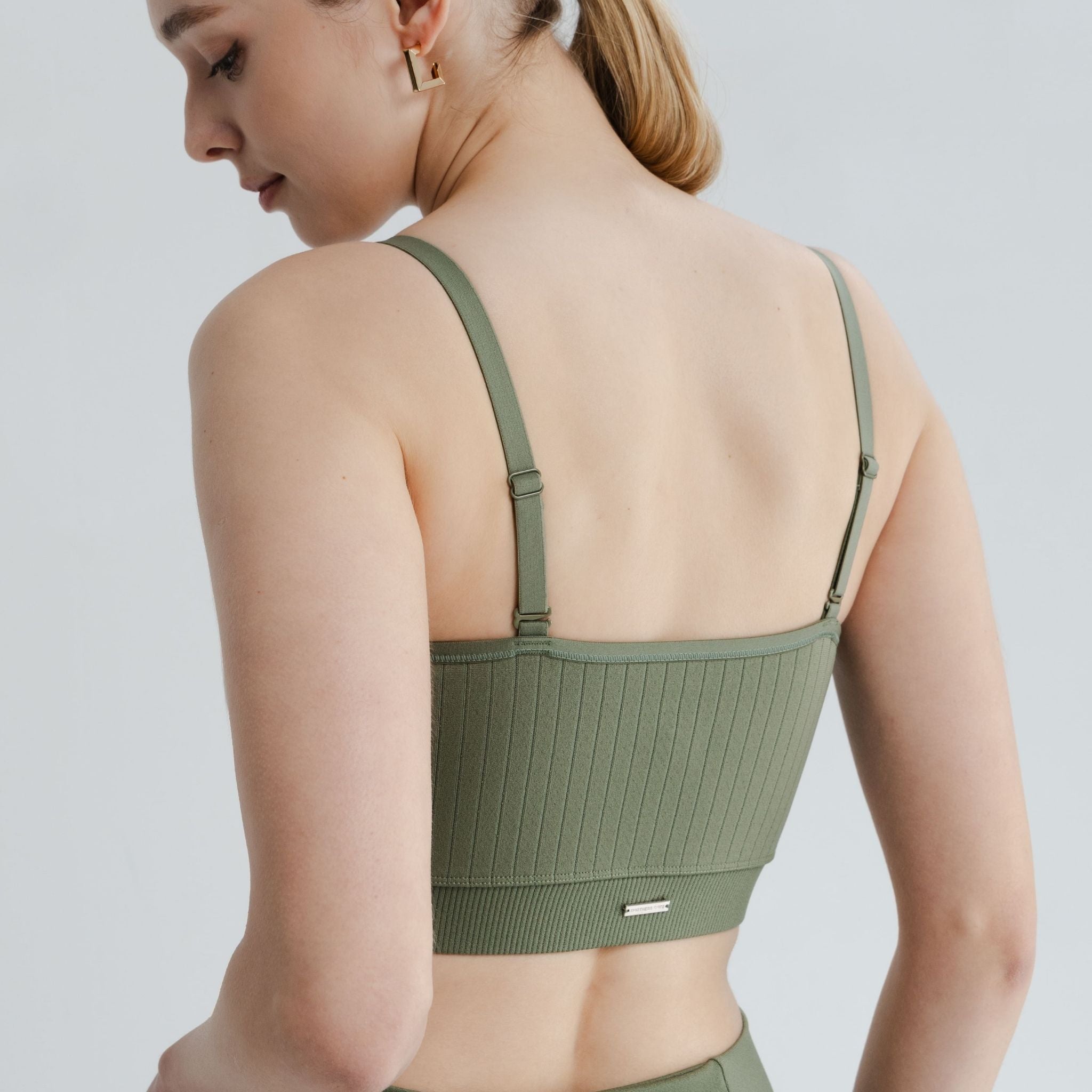 Back view of lightweight support bra showing open back and flexible fit ideal for light-intensity activities