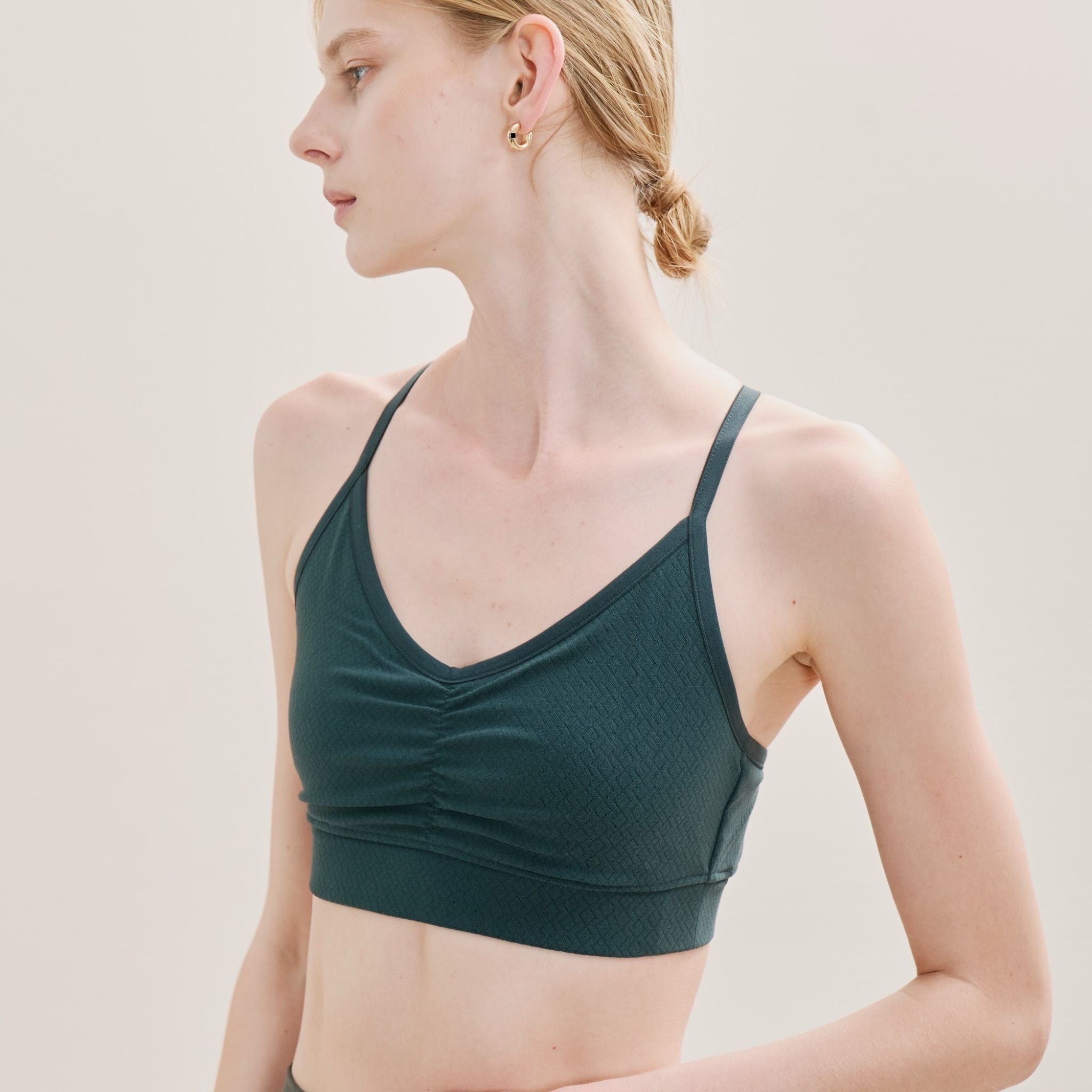 Olive green Cross Back Bralette