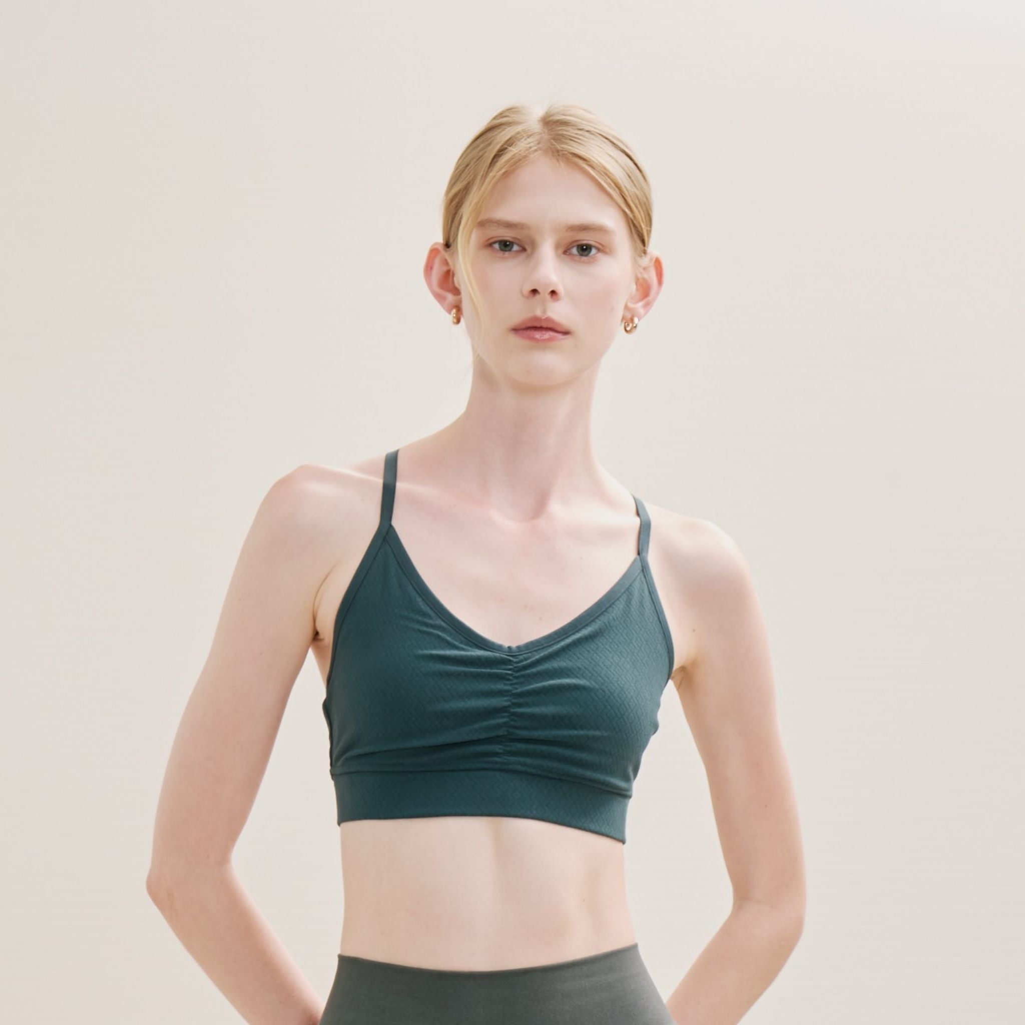 V Neck Medium Support Cross Back Bra