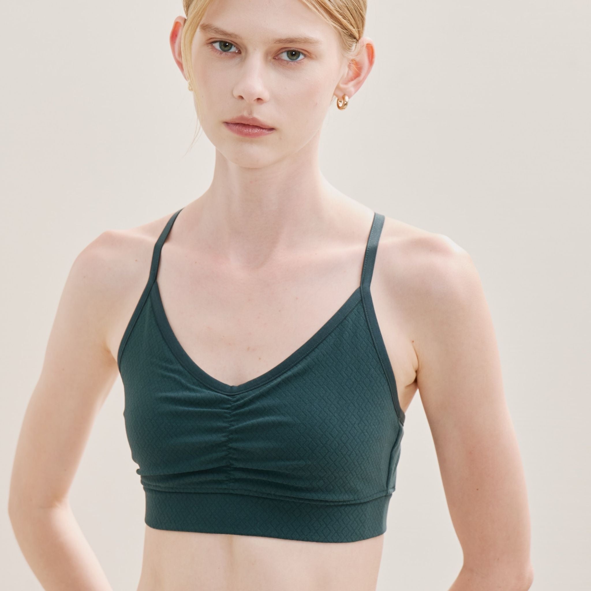 V Neck Medium Support Cross Back Bra