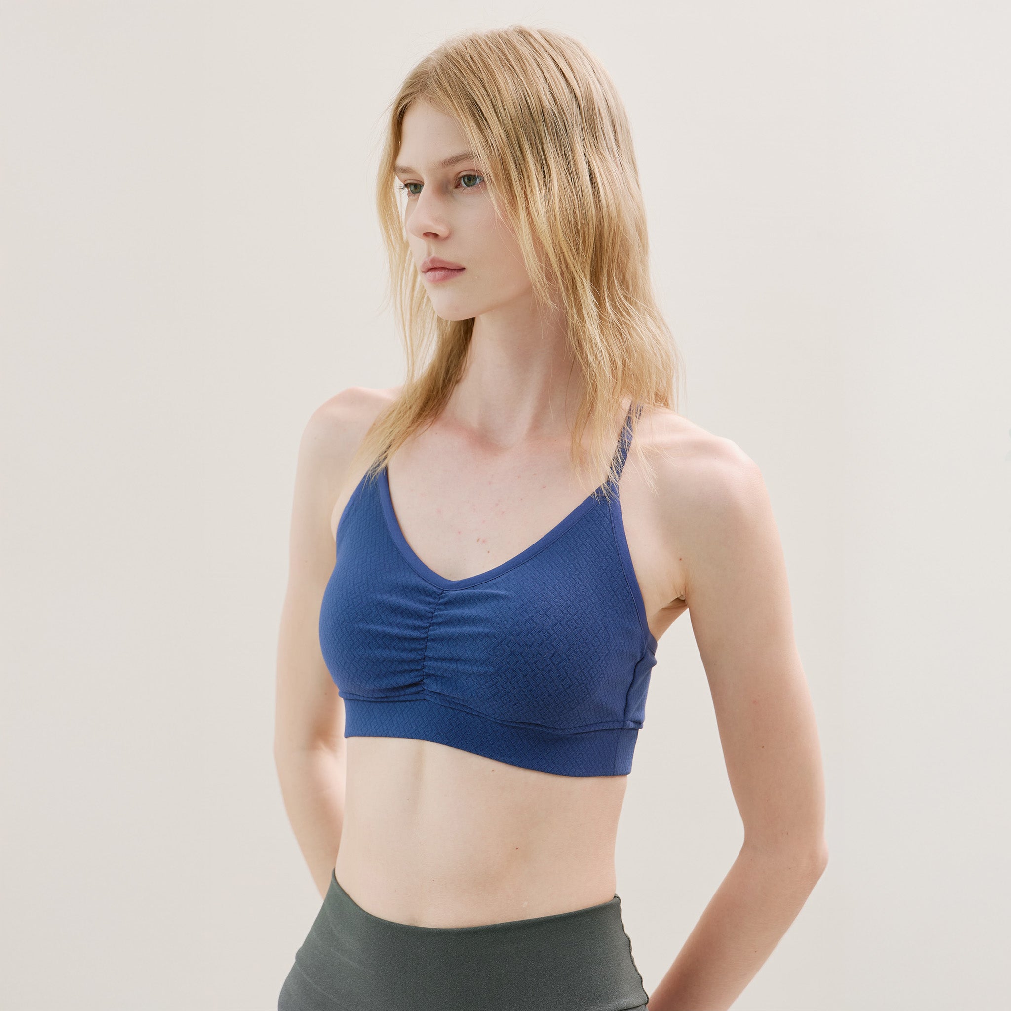 V Neck Medium Support Cross Back Bra