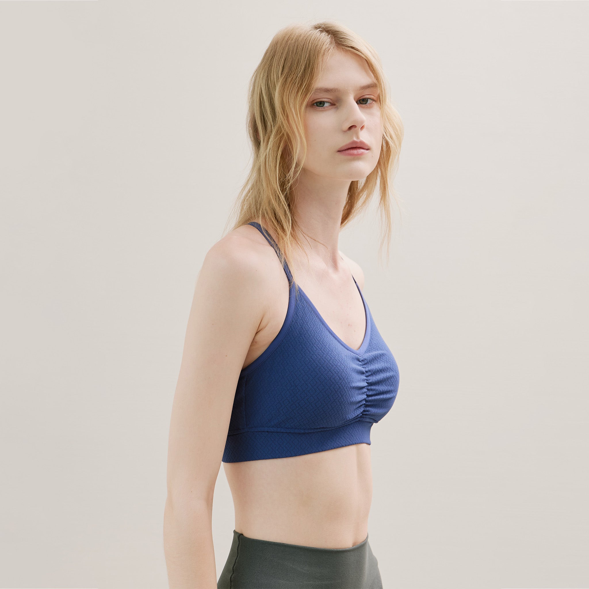 V Neck Medium Support Cross Back Bra