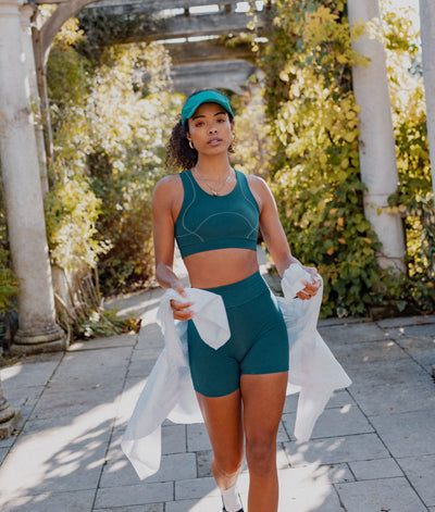 Workout attire top that merges performance-driven fabric with everyday comfort.