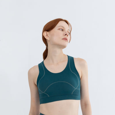 Comfortable medium impact activewear bra with wide straps