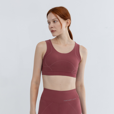 medium impact workout bra with seamless stitching