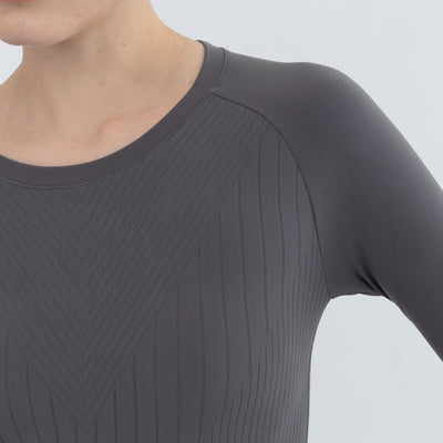 Fitness Pullover highlighting ribbed waist and cuffs