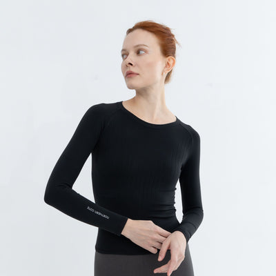 Side view of sleek Athletic Pullover with seamless fit