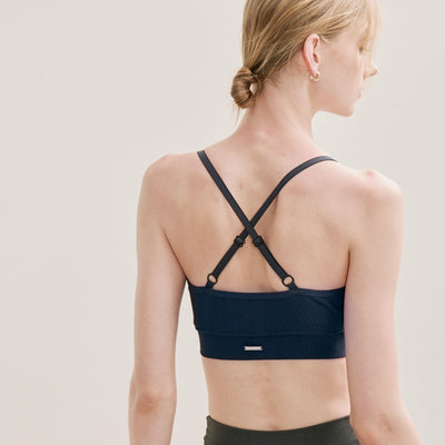 V Neck Medium Support Cross Back  Bra