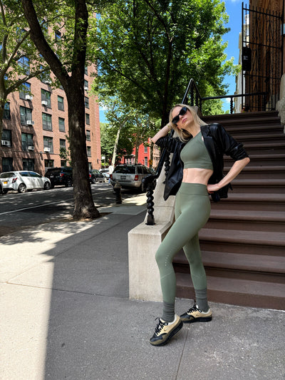 Workout clothing set for a complete athletic look with coordinated fitness apparel